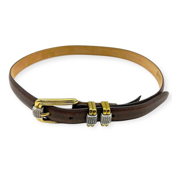 Brighton Womens Belt Brighton Classics Brown Two Tone Silver Western Cowgirl - Picture 10 of 13
